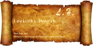 Leviczki Henrik névjegykártya